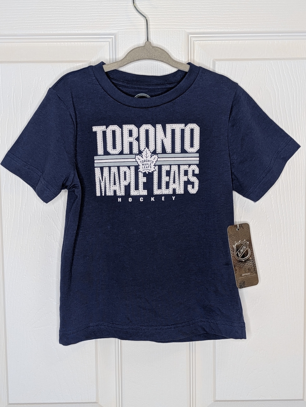 NWT NHL Toronto Maple Leafs Boys Blue Graphic Tee Team Logo Size 4T